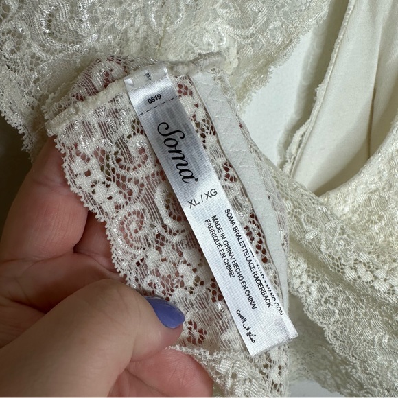 Soma Lace Racerback Bralette Size XL - Picture 5 of 7